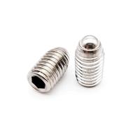 Lot de 5 ou 10 vis à tête hexagonale à ressort et à bille, en acier inoxydable 304, noir, grade 12.9, M2.5, M3, M4, M5, M6, M8(304,6MM_M3 10PCS)
