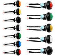 Lot de 5 ou 20 mini-interrupteurs ronds à réinitialisation automatique et verrouillage, 12 mm, PBS-33B, 2 broches, avec câble métallique(Red Reset,20PCS)