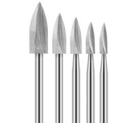 Lot de 5 outils à effet grain de bois, outils de sculpture sur bois, forets à bois avec tige de 0,3 cm pour sculpture, meulage, gravure, perçage