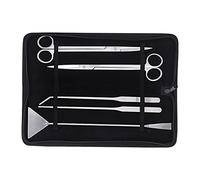 Lot de 5 outils d'aquarium en acier inoxydable pour grattoir Aquascaping Kits de plantation Pince à épiler Ciseaux
