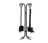 Lot de 5 outils de brasero en métal robuste avec poudre de sablage finition vernie assurant une exécution permanente pour la gestion du clinker, l'entretien des flammes