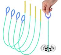 Lot de 5 outils de débouchage de 90 cm pour éliminer les obstructions des cheveux pour évier, cuisine, salle de bain, douche, toilettes