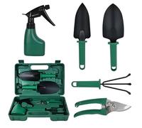 Lot de 5 Outils de Jardin Premium avec Boîte à Outils en Plastique- Poignées Ergonomiques Antidérapantes - Cadeau Parfait pour Jardiniers Débutants et Experts