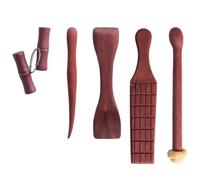 Lot de 5 outils de modélisation de pots de poterie, outils de théière, outils de poterie en argile violette, outils faits à la main