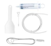Lot de 5 outils de nettoyage de trous de vidange pour réfrigérateur | Outil de dragage de canalisation de réfrigérateur avec brosse en acier inoxydable de 109,2 cm, seringue et pelle à glace |