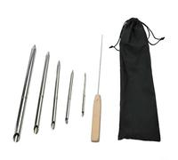 Lot de 5 outils professionnels d'épissure de corde, tressage en acier inoxydable de qualité marine, avec tige poussoir pour réparation de ligne synthétique de bateau, 5 pièces