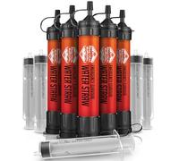 Lot de 5 pailles à eau de survie d'urgence haute capacité - Filtre à eau personnel pour camping, randonnée, voyage, vélo, survie, préparation aux situations d'urgence, légères, réutilisables et sans