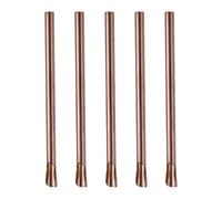 Lot de 5 pailles réutilisables multicolores en acier inoxydable 304 pour boire du vin
