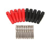 Lot de 5 paires/10 pièces de soudure 4 mm 32 A sans bouchons bananes empilables en cuivre Bouchon anti-poussière Bouchon de sécurité Adaptateur Socle Câble coaxial à souder Bulkhead Boucle O femelle