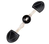 Lot de 5 paires boutons à bascule en cuir synthétique 20 cm, coudre, for manteaux, cardigans, vestes et vêtements(Black)