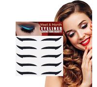 Lot de 5 paires d'autocollants Eyeliner Paillettes | Sparkle Instant Pochoir Eyeliner | Outil eyeliner autocollant de maquillage scintillant durable pour femmes et filles Rockia