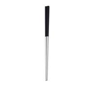 Lot de 5 paires de baguettes antidérapantes en acier inoxydable 304 pour la maison - Personnalité exquise - Noir et argenté