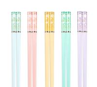 Lot de 5 paires de baguettes antidérapantes pour sushi chinoises respectueuses de l'environnement et réutilisables Ambre Sakura