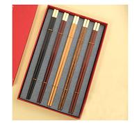Lot de 5 paires de baguettes chinoises réutilisables, design antidérapant, légères et faciles à utiliser, adaptées aux débutants, 25,3 cm, coffret cadeau B
