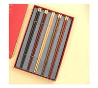 Lot de 5 paires de baguettes chinoises réutilisables, design antidérapant, légères et faciles à utiliser, adaptées aux débutants, 25,3 cm Coffret cadeau A