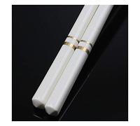 Lot de 5 paires de baguettes en porcelaine réutilisables pour nettoyage au lave-vaisselle (mots dorés) - Emballage cadeau Q
