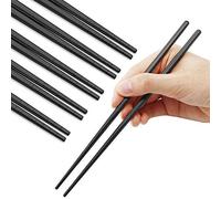 Lot de 5 paires de baguettes réutilisables multicolores légères en acier inoxydable 304, passent au lave-vaisselle (noir)