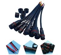 Lot de 5 paires de barres étanches 2/3 broches 22 AWG et câble femelle LED mâle pour connecteur plus lumière IP65 (BLACK3PIN)