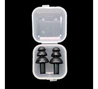 Lot de 5 paires de bouchons d'oreille en silicone anti-bruit réutilisables pour dormir, ronflement, natation et travail, voyage en avion Noir
