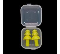 Lot de 5 paires de bouchons d'oreille en silicone antibruit confortables et réutilisables pour dormir, ronflement, natation, travail, voyage en avion Jaune