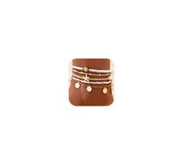 Lot de 5 paires de bracelets de cheville bohèmes en coquillage pour femme, perles 14 carats, faites à la main, réglables, bijoux de plage hawaïens, coquillages, étoiles de mer, cadeaux, 8.66, Zinc