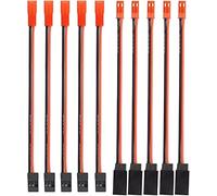 Lot de 5 Paires de câbles JST mâle vers fiche JR mâle Femelle Câble servo 22 AWG 10 cm Câble en Silicone pour Voitures radiocommandées, camions, Avions RC FPV Racing Drone Hélicoptère