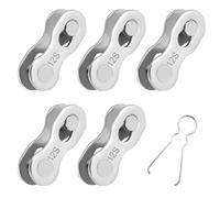 Lot de 5 paires de cadenas de vélo 12 vitesses - Fermeture rapide pour chaîne Shimano 12 vitesses et chaîne SRAM 12 vitesses, maillons magiques en acier inoxydable avec outil de montage argenté (5)