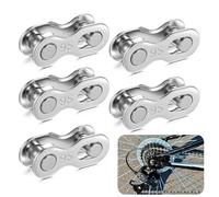 Lot de 5 paires de chaînes de vélo - Antivol de chaîne de vélo - Maillon de chaîne de vélo - Maillon de fermeture pour chaîne de 6-7-8, 9, 10 vitesses