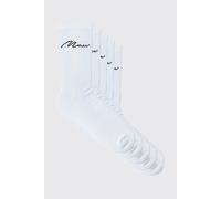 Lot de 5 paires de chaussettes à logo - MAN homme - blanc - ONE SIZE, blanc