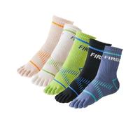 Lot de 5 paires de chaussettes à orteils en coton pour enfants - Chaussettes respirantes à cinq doigts - Chaussettes à orteils - Motif mignon - Chaussettes fantaisie pour garçons et filles de 6 à 15