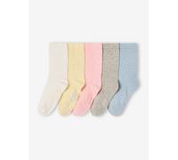 Lot de 5 paires de chaussettes à pois fille rose pâle 19/22