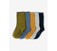 Lot de 5 paires de chaussettes Basics garçon olive 35/38