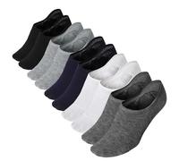 Lot de 5 paires de chaussettes basses invisibles pour doublure en coton avec languette en gel, Noir , Taille unique