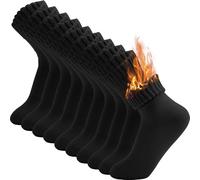 Lot de 5 paires de chaussettes de randonnée thermiques en laine pour enfants - Chaudes et épaisses - Évacuation de l'humidité, Noir , 3-6 Years