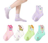 Lot de 5 paires de chaussettes d'été en maille de coton pour bébé fille, légères, décontractées, courtes, mignonnes, à motifs animaliers, adaptées aux enfants de 1 à 8 ans.