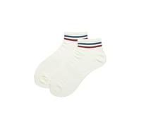 Lot de 5 paires de chaussettes fines rayées de couleur unie pour le printemps et l'automne, chaussettes de sport décontractées en coton respirant, Fond blanc, rayures rouges et bleues, 39-43