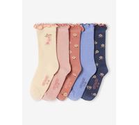 VERTBAUDET Lot de 5 Paires Chaussettes Fille Fleurettes Assorties 19/22