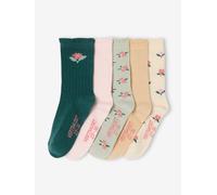 VERTBAUDET Lot de 5 paires de chaussettes fleurs fille Assorties 23/26