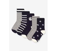 Lot de 5 paires de chaussettes garçon gris chiné 35/38