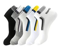 Lot de 5 paires de chaussettes légères pour homme - Style simple et confortable, maille respirante, séchage rapide, évacuation de l'humidité, anti-odeur, idéales pour une tenue décontractée et le