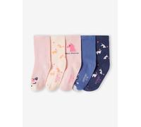 Lot de 5 paires de chaussettes licornes et coeurs fille rose 35/38