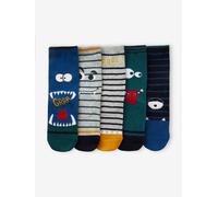 Lot de 5 paires de chaussettes monstres garçon bleu 19/22