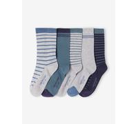 VERTBAUDET Lot de 5 Paires Chaussettes Rayées Garçon Assorties 23/26