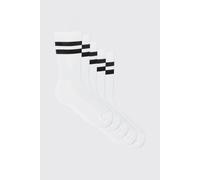 Lot de 5 paires de chaussettes rayées homme - blanc - ONE SIZE, blanc