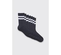 Lot de 5 paires de chaussettes rayées homme - noir - ONE SIZE, noir