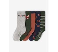 VERTBAUDET Lot de 5 Paires Chaussettes Garçon Renard Maille Assorties 19/22