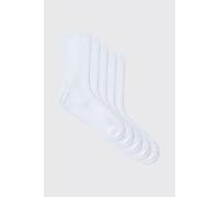 Lot de 5 paires de chaussettes unies homme - blanc - ONE SIZE, blanc