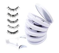 Lot de 5 paires de cils magnétiques avec applicateur - Sans colle - Accessoires de maquillage pour les yeux - Faux cils magnétiques - Pour femmes et filles, pour professionnels, pour femme et petite