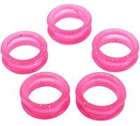 Lot de 5 paires de ciseaux en silicone souple rose avec anneaux de préhension pour le toilettage et le pouce