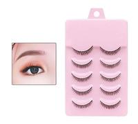 Lot de 5 paires de faux cils courts de 8 mm - Pour les yeux - Naturel - Ajustement parfait - Extensions de cils en fibre artificielle - Outils de maquillage pour femme